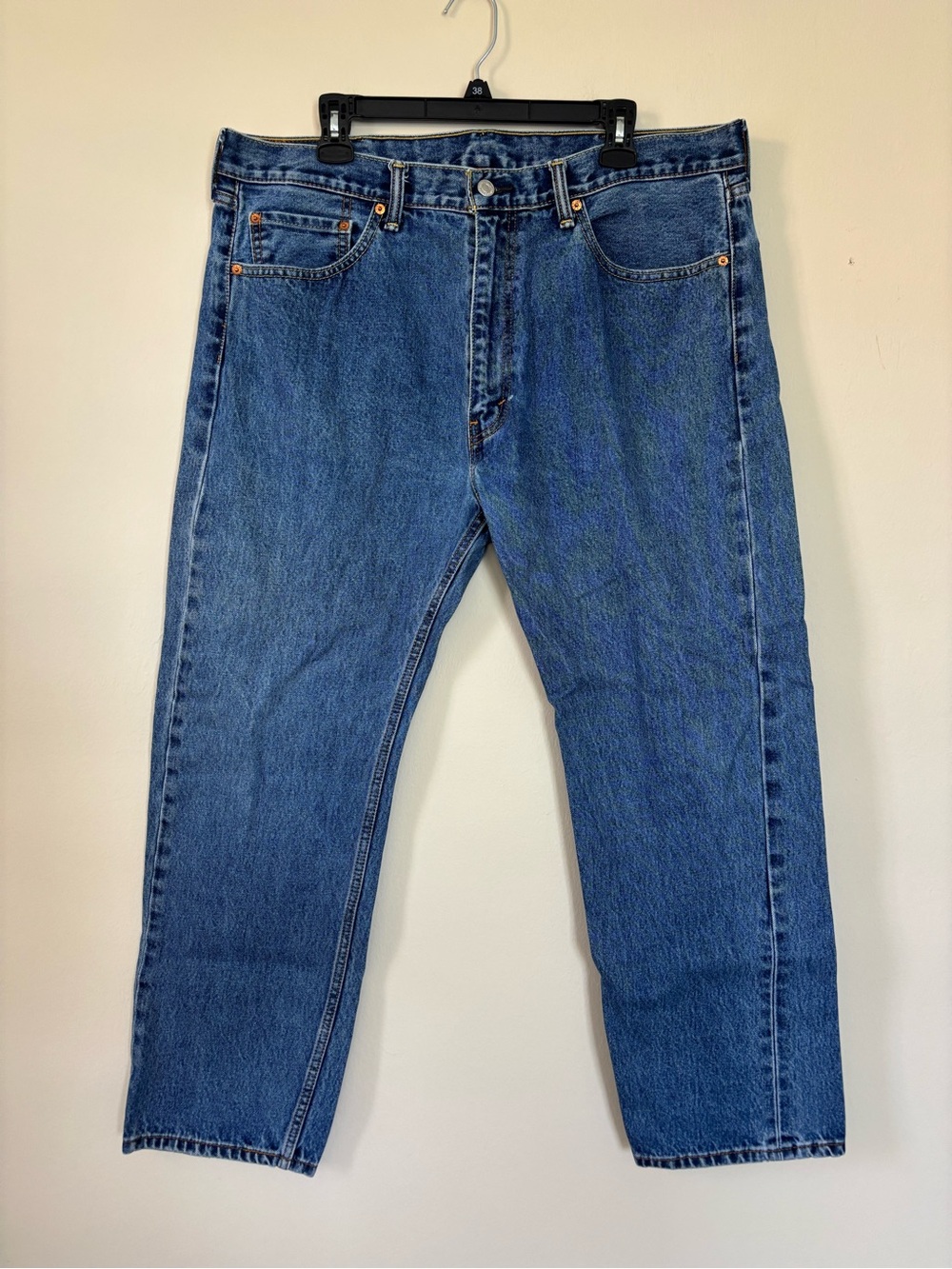Levi's Men's 505 Jeans Size 40 x 30 Blue Straight-Leg Denim Jeans